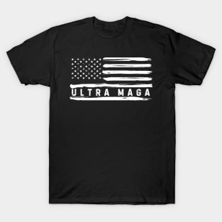 Ultra MAGA American Flag Patriotic Republican Pro Trump 2024 T-Shirt